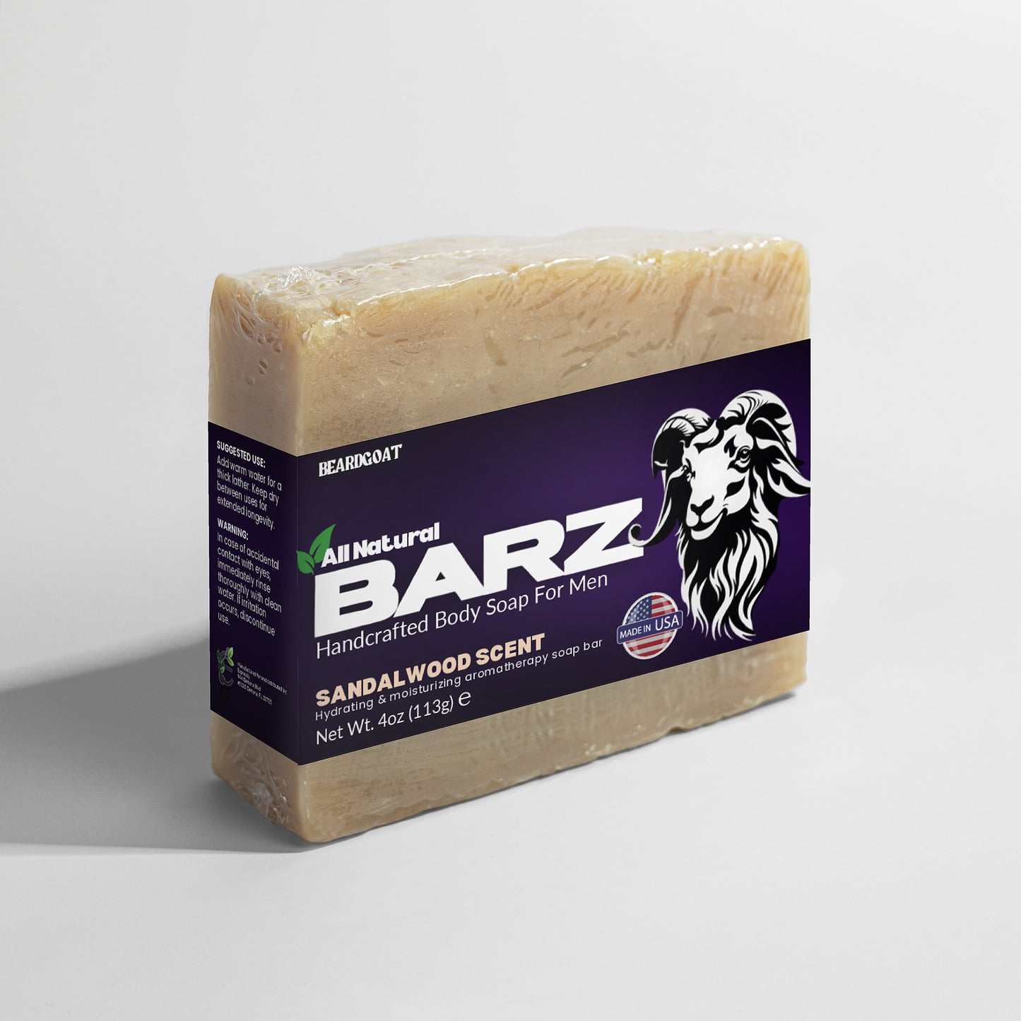 BEARDGOAT® BARZ Sandalwood SOAP BAR - Nourishing Beard and Skin Care