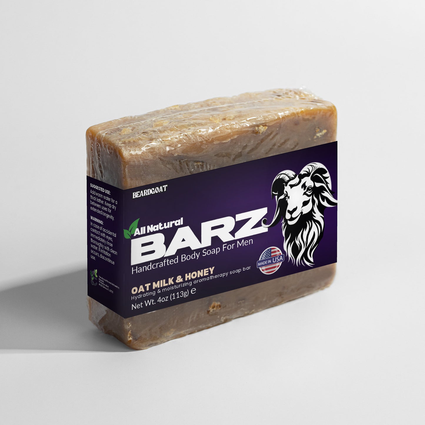 BEARDGOAT® Barz Oat Milk Honey Soap Bar