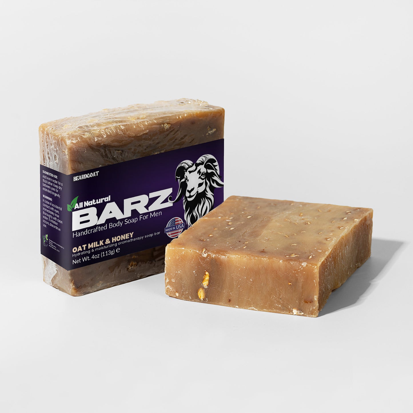 BEARDGOAT® Barz Oat Milk Honey Soap Bar