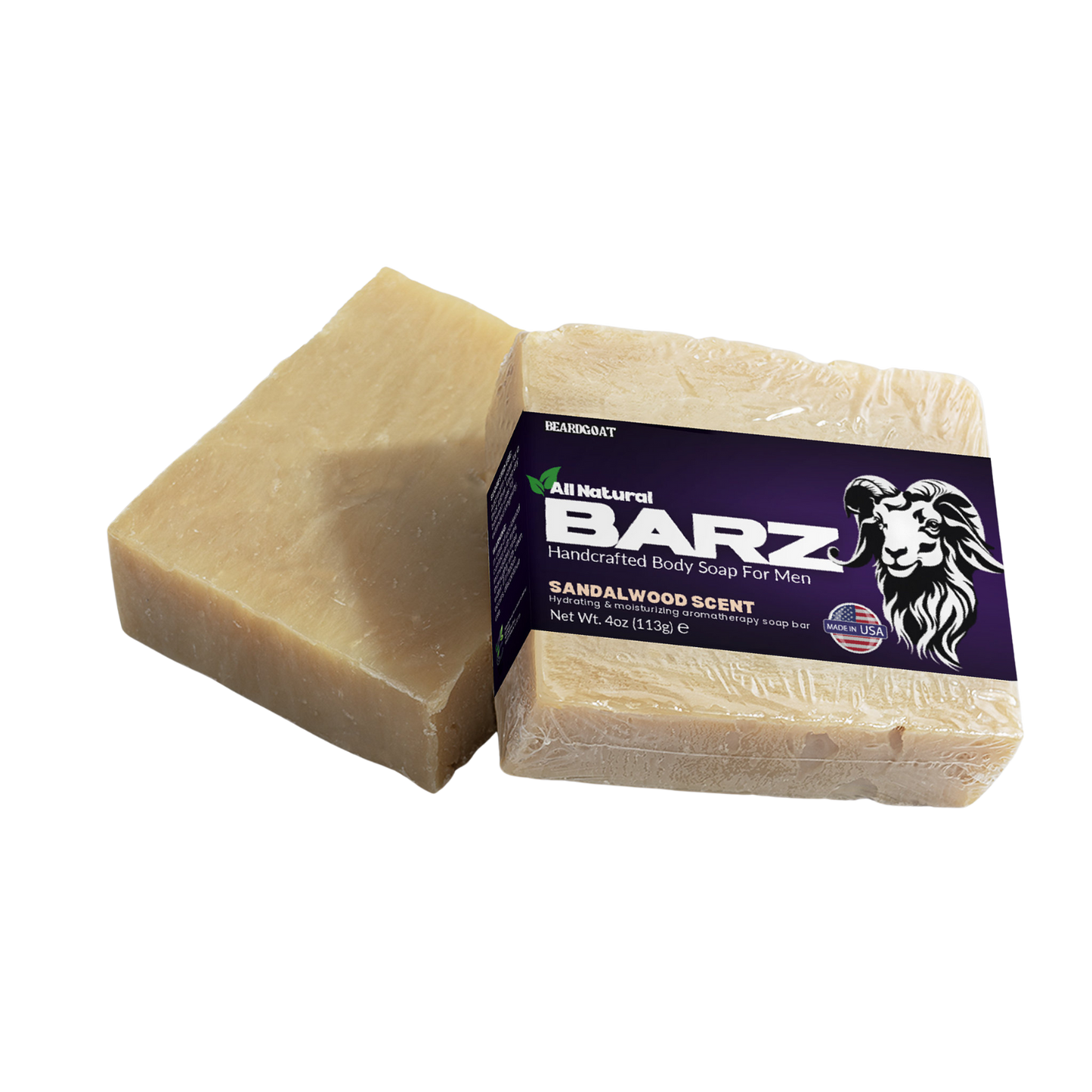 BEARDGOAT® BARZ Sandalwood SOAP BAR - Nourishing Beard and Skin Care