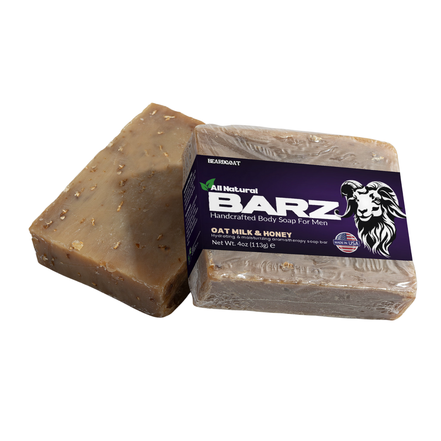 BEARDGOAT® Barz Oat Milk Honey Soap Bar