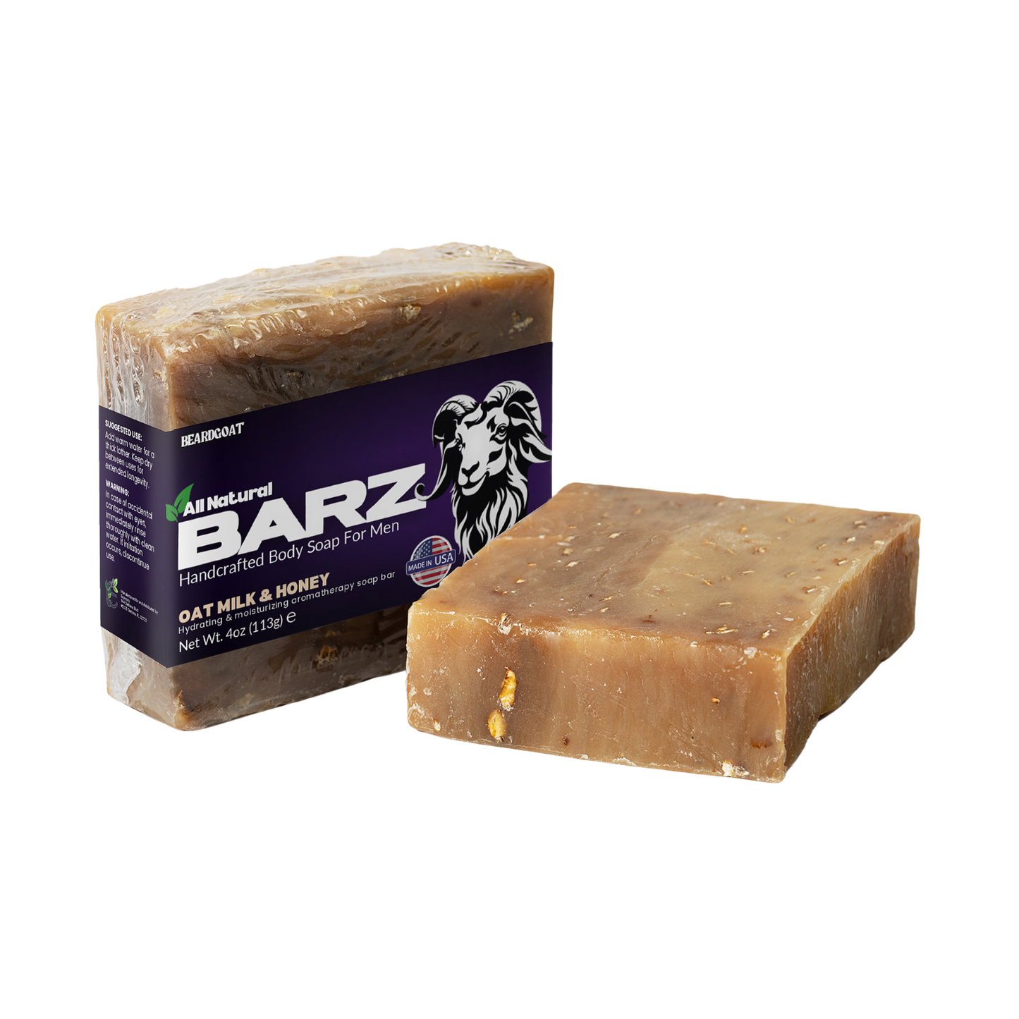 BEARDGOAT® Barz Oat Milk Honey Soap Bar