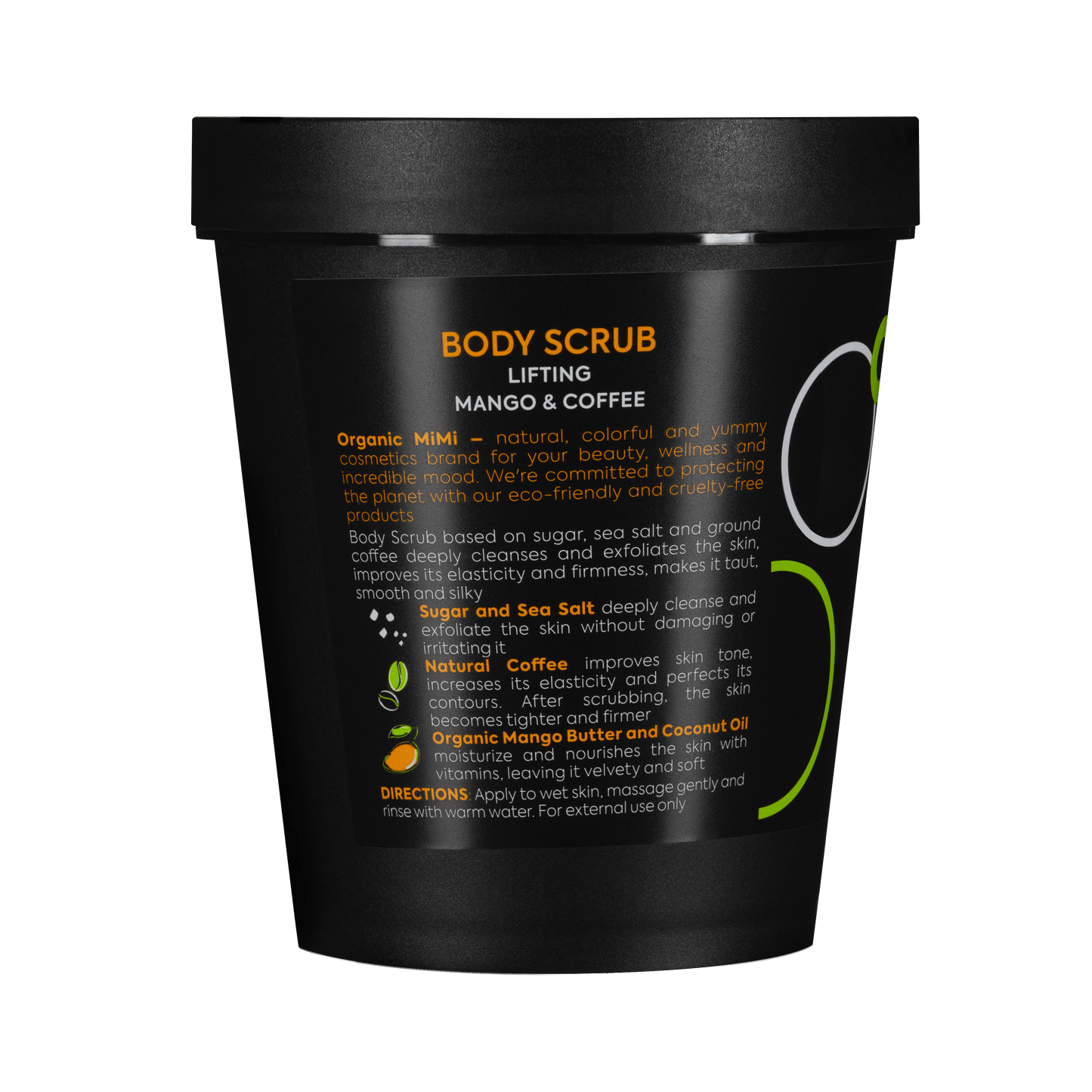 Organic Mimi, Body Scrub Lifting Mango & Coffee, 250 g