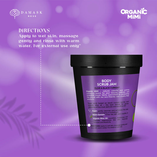 Organic Mimi, Body Scrub Jam Olive & Black Currant, 250 g