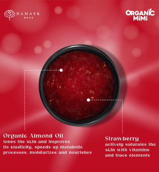 Organic Mimi, Body Scrub Jam Almond & Strawberry, 250 g