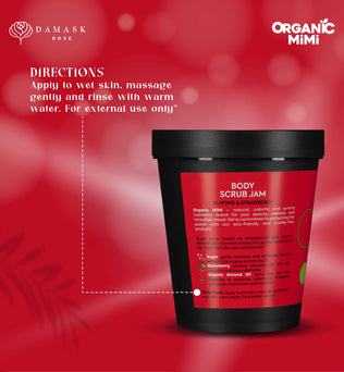 Organic Mimi, Body Scrub Jam Almond & Strawberry, 250 g