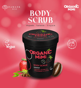Organic Mimi, Body Scrub Energy Strawberry & Coffee, 250 g
