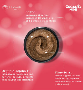 Organic Mimi, Body Scrub Energy Strawberry & Coffee, 250 g