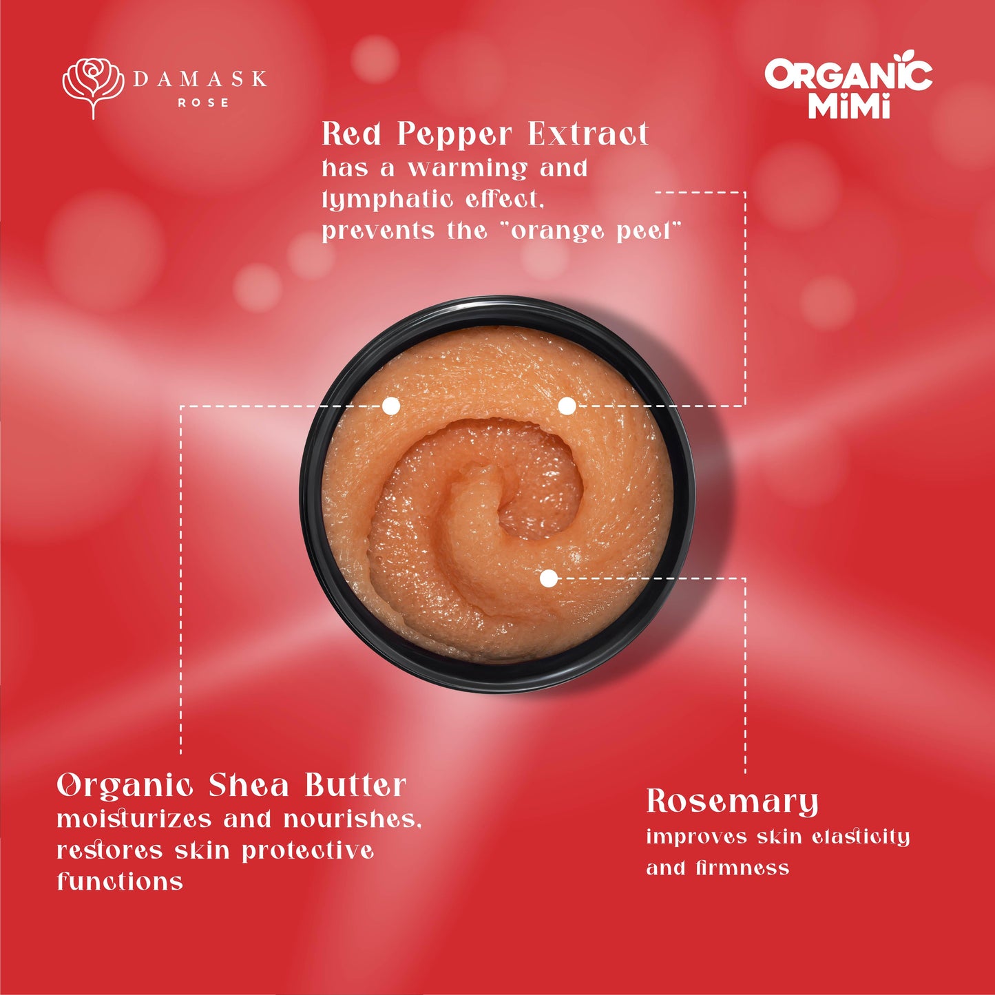 Organic Mimi, Body Scrub Anticellulite Red Pepper & Rosemary, 250 g