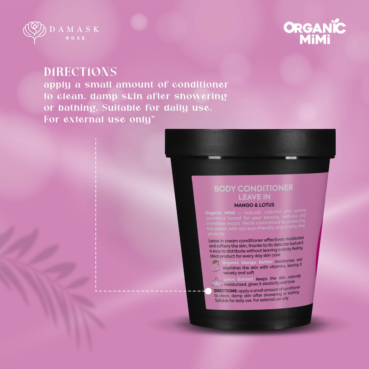 Organic Mimi, Body Conditioner Leave In Mango & Lotus, 200 ml