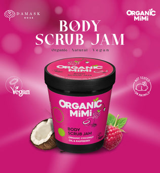 Organic Mimi, Body Scrub Jam Coconut & Raspberry, 250 g