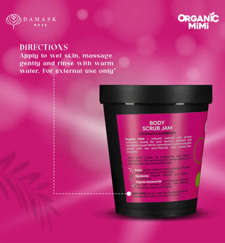 Organic Mimi, Body Scrub Jam Coconut & Raspberry, 250 g