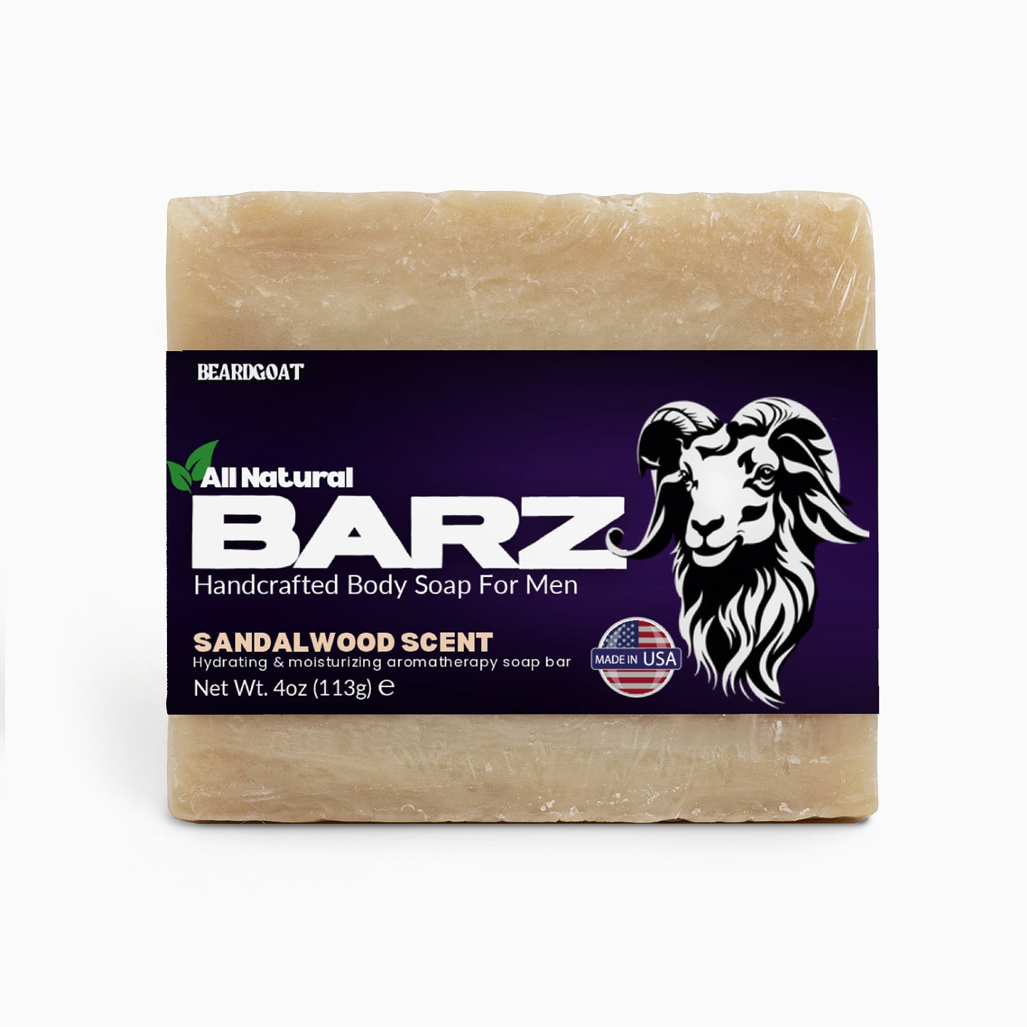 BEARDGOAT® BARZ Sandalwood SOAP BAR - Nourishing Beard and Skin Care