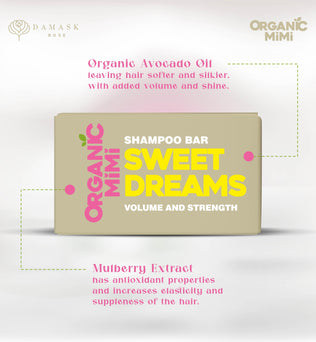 ORGANIC MIMI, SWEET DREAMS VOLUME AND STRENGTH SHAMPOO BAR, 50 g