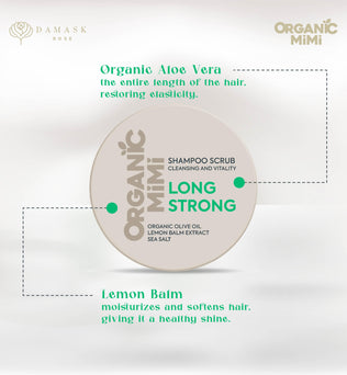 ORGANIC MIMI, SHAMPOO SCRUB CLEANSING AND VITALITY LONG STRONG, 310 g