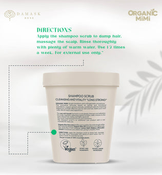ORGANIC MIMI, SHAMPOO SCRUB CLEANSING AND VITALITY LONG STRONG, 310 g