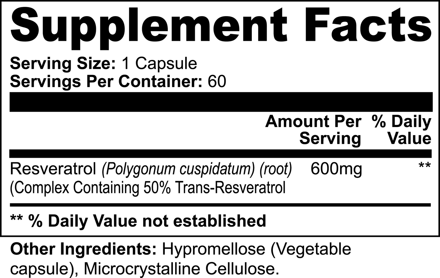 Resveratrol 50% 600mg - Expressly Marketplace