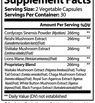 All Natural Mushroom Supplement Complex