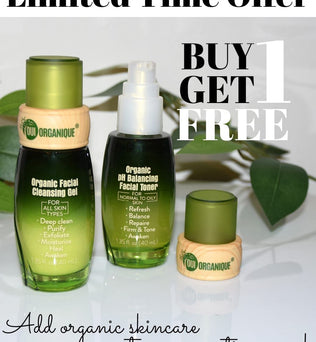 Buy one Organic Facial Cleansing Gel 100ml, and get one Organic pH balancing Facial Toner 40ml for free!!!