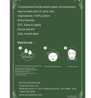 Natural Compressed facial mask  DIY Sheet mask