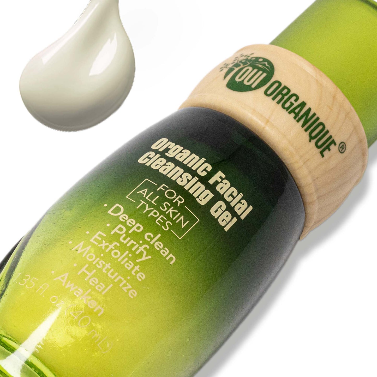 Certified Organic Facial Cleansing Gel with Geranium Oil for all skin types | sensitive skin double cleansing methods