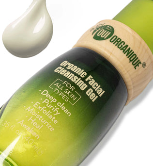 Certified Organic Facial Cleansing Gel with Geranium Oil for all skin types | sensitive skin double cleansing methods