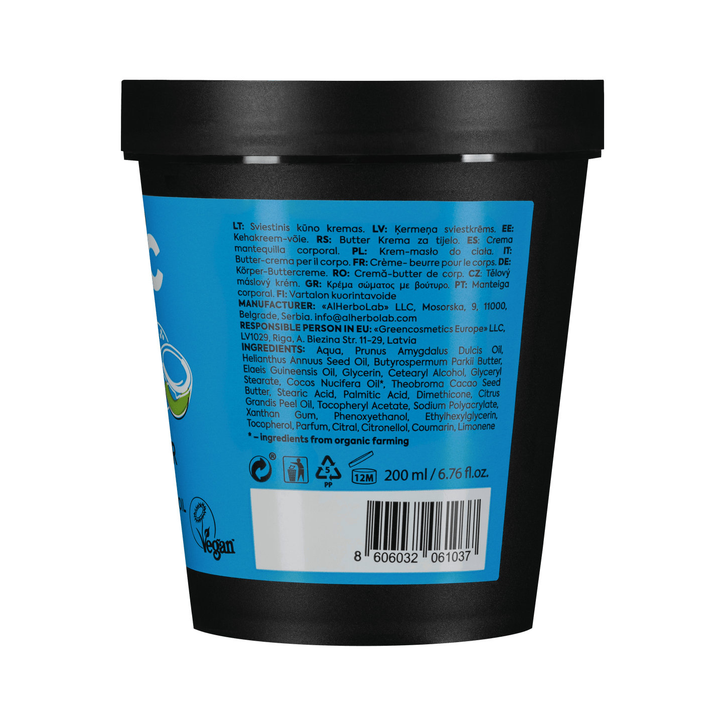 Organic Mimi, Body Butter Restoring Coconut & Grapefruit, 200 ml