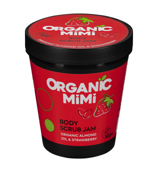 Organic Mimi, Body Scrub Jam Almond & Strawberry, 250 g