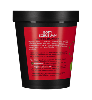 Organic Mimi, Body Scrub Jam Almond & Strawberry, 250 g