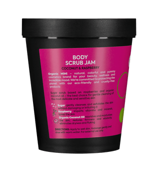 Organic Mimi, Body Scrub Jam Coconut & Raspberry, 250 g