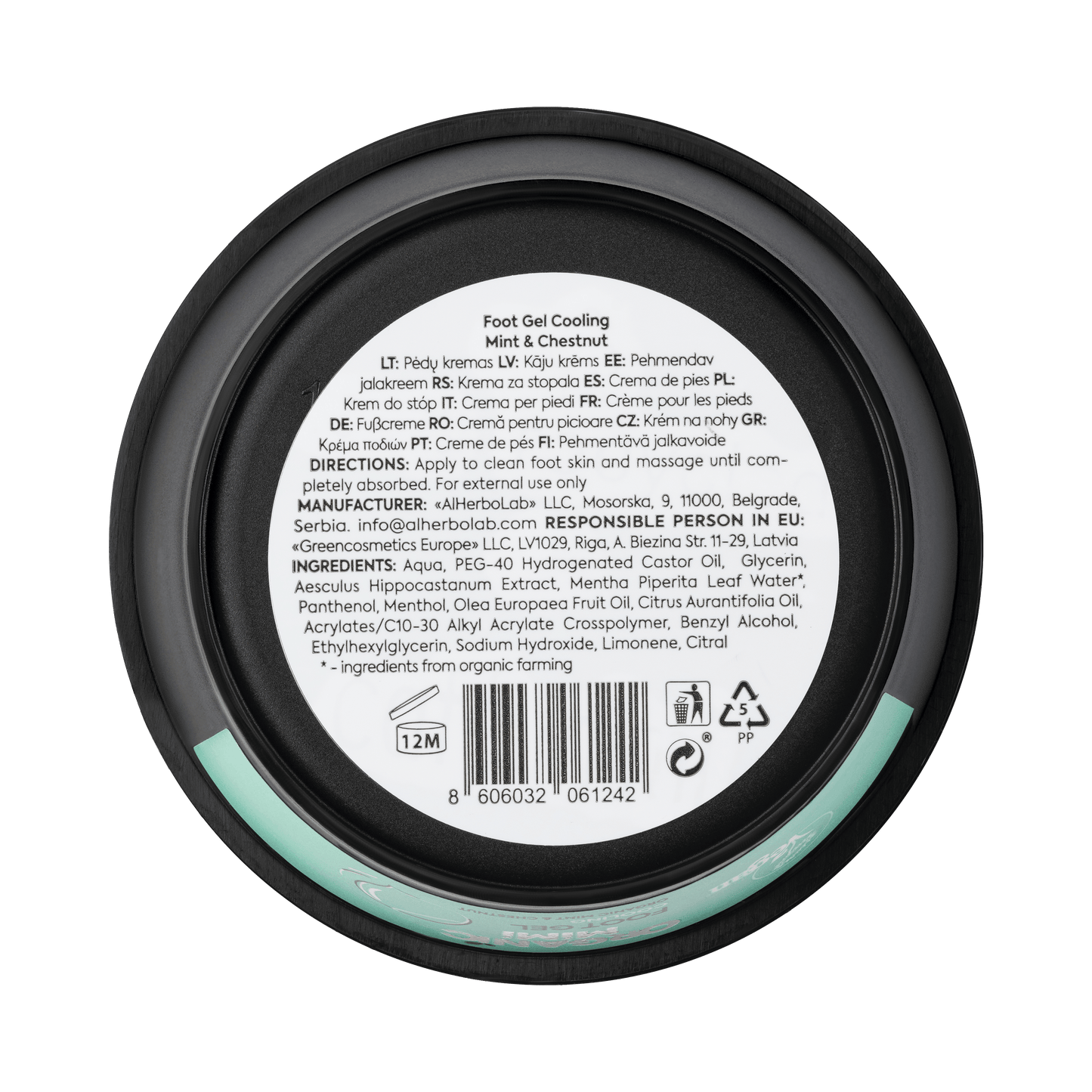 Organic Mimi, Foot Gel Cooling Mint & Chestnut, 50 ml