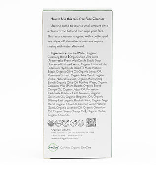 Certified Organic Rinse Free Facial Cleanser|Aloe vera All -in-1 Skin freshener All skin Types even Sensitive/Baby's wipe
