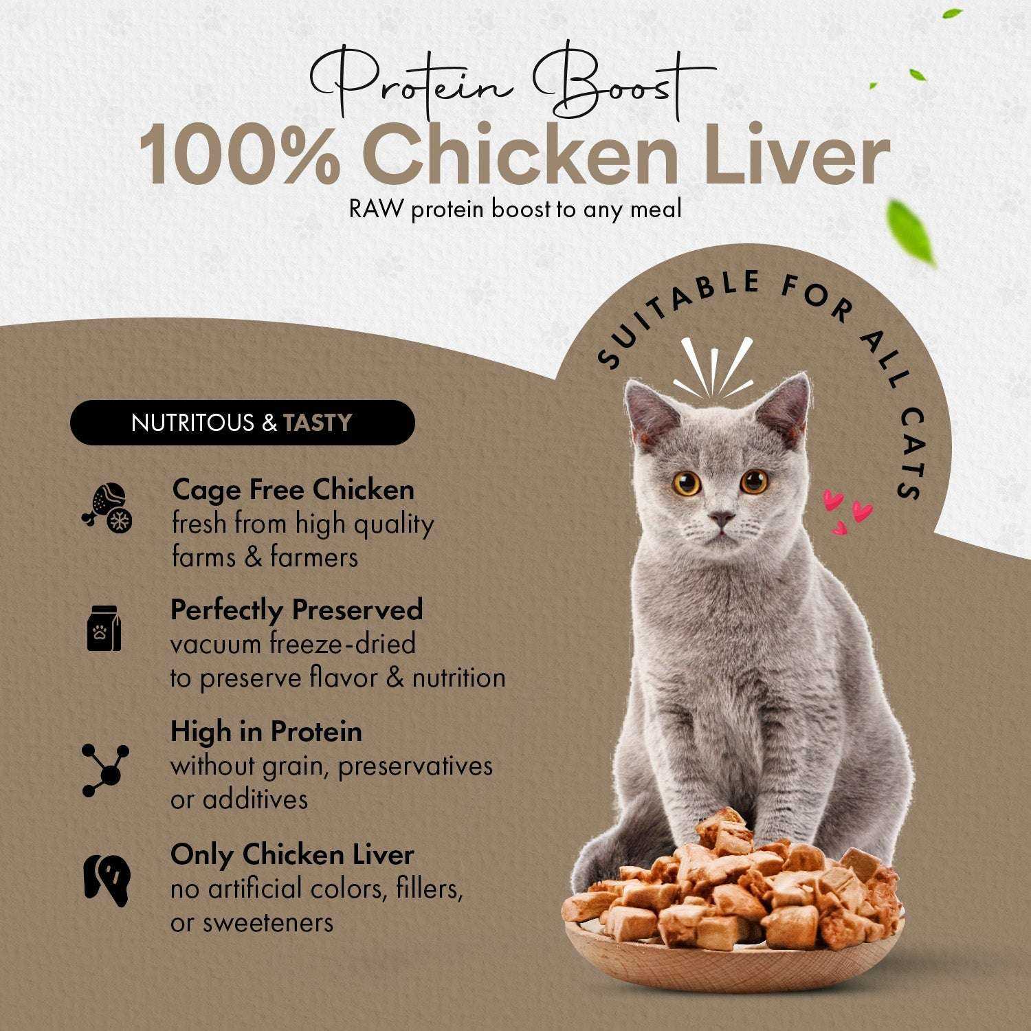 Chef Kitty® Freeze Dried Chicken Liver Cat Treats (1.75oz - 3.5oz) - Expressly