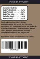 Chef Kitty® Freeze Dried Chicken Liver Cat Treats (1.75oz - 3.5oz) - Expressly