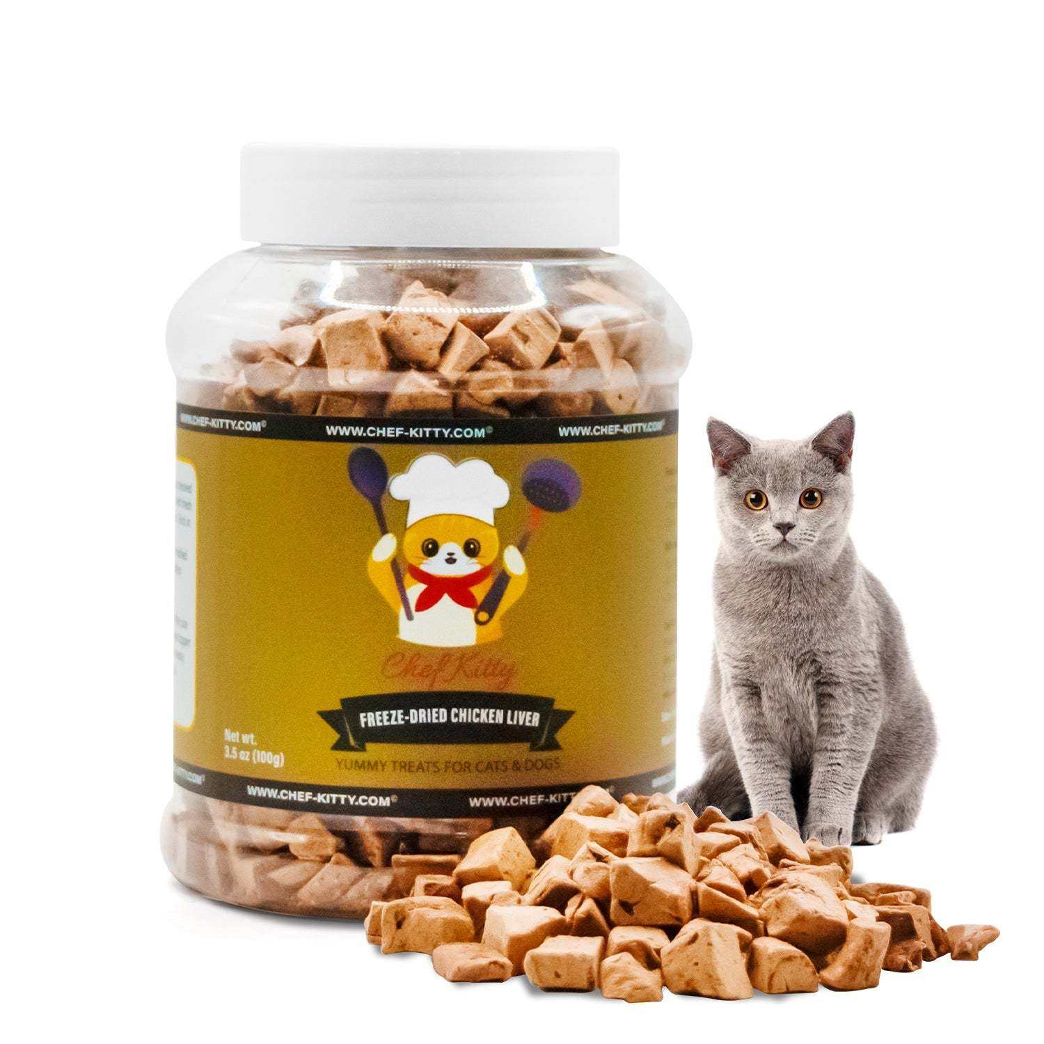 Chef Kitty® Freeze Dried Chicken Liver Cat Treats (1.75oz - 3.5oz) - Expressly