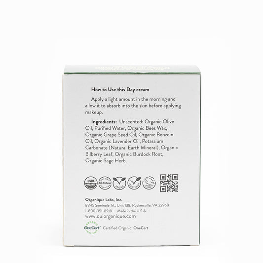 Certified Organic Rejuvenating Day Cream burdock Root|Detoxify |brighten|