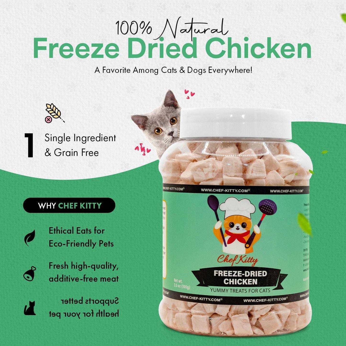 Freeze Dried Cat Treats Chicken (1.75oz-3.5oz) - Expressly Marketplace