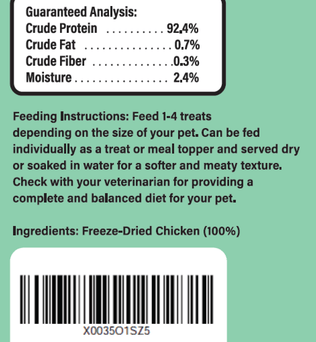 Freeze Dried Cat Treats Chicken (1.75oz-3.5oz) - Expressly Marketplace