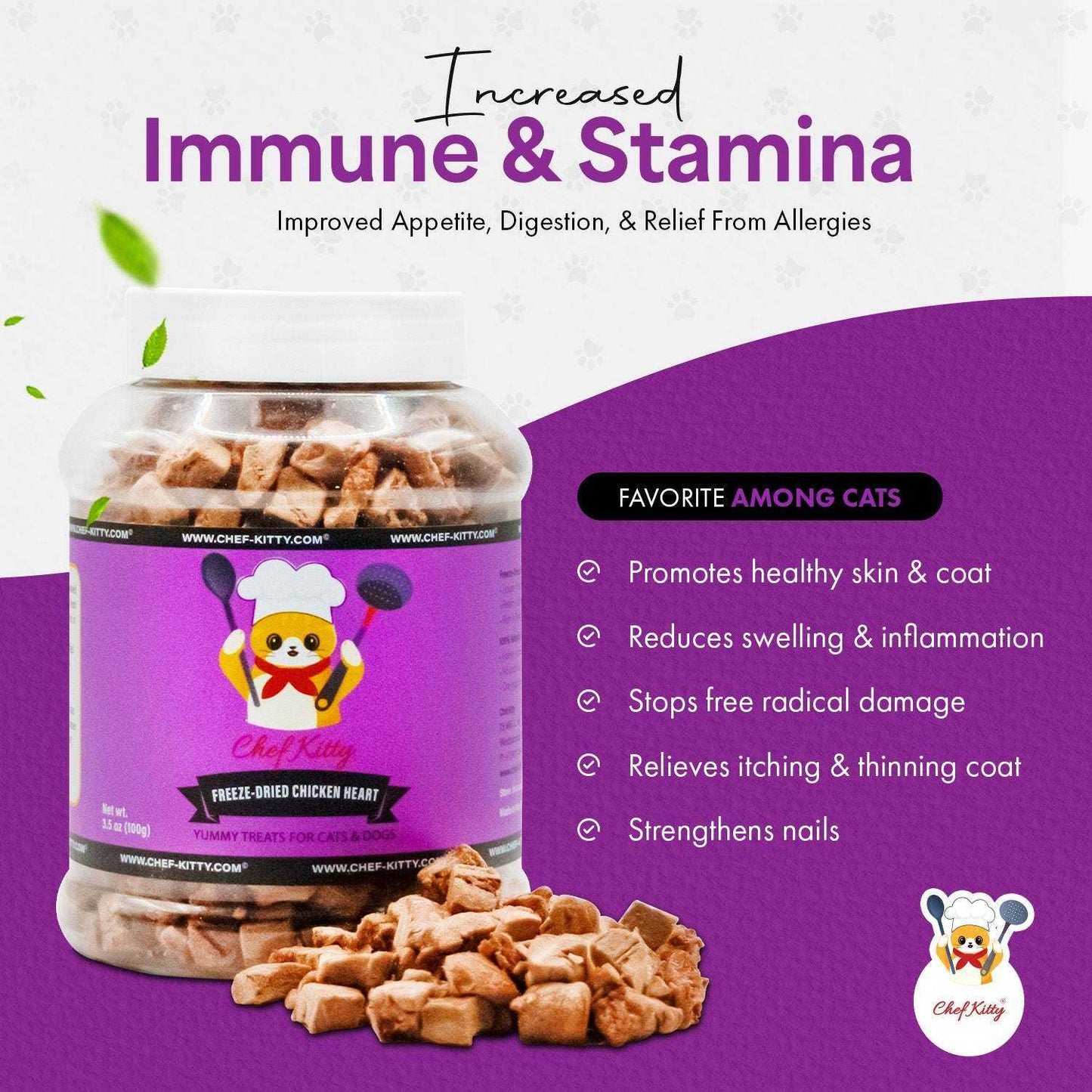 Freeze Dried Cat Treats Chicken Heart (1.75oz-3.5oz) - Expressly Marketplace