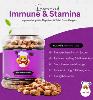 Freeze Dried Cat Treats Chicken Heart (1.75oz-3.5oz) - Expressly Marketplace