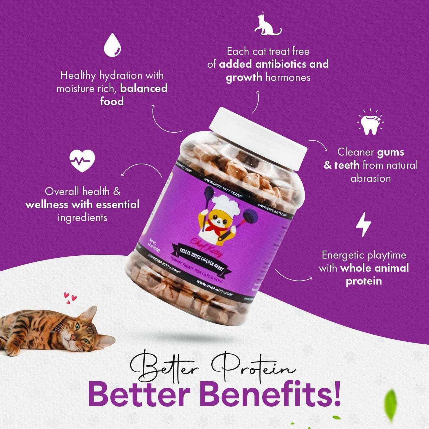 Freeze Dried Cat Treats Chicken Heart (1.75oz-3.5oz) - Expressly Marketplace
