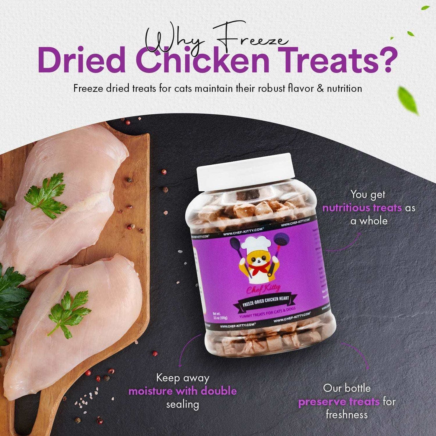 Freeze Dried Cat Treats Chicken Heart (1.75oz-3.5oz) - Expressly Marketplace
