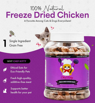 Freeze Dried Cat Treats Chicken Heart (1.75oz-3.5oz) - Expressly Marketplace