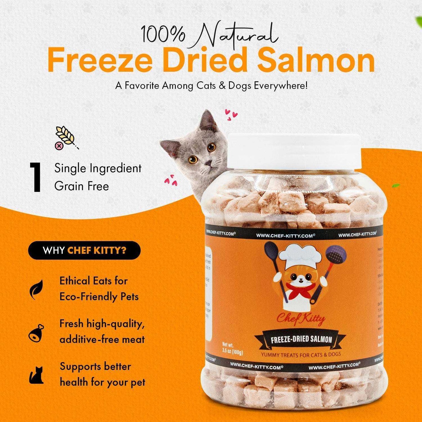 Freeze Dried Cat Treats Salmon (1.75oz-3.5oz) - Expressly Marketplace