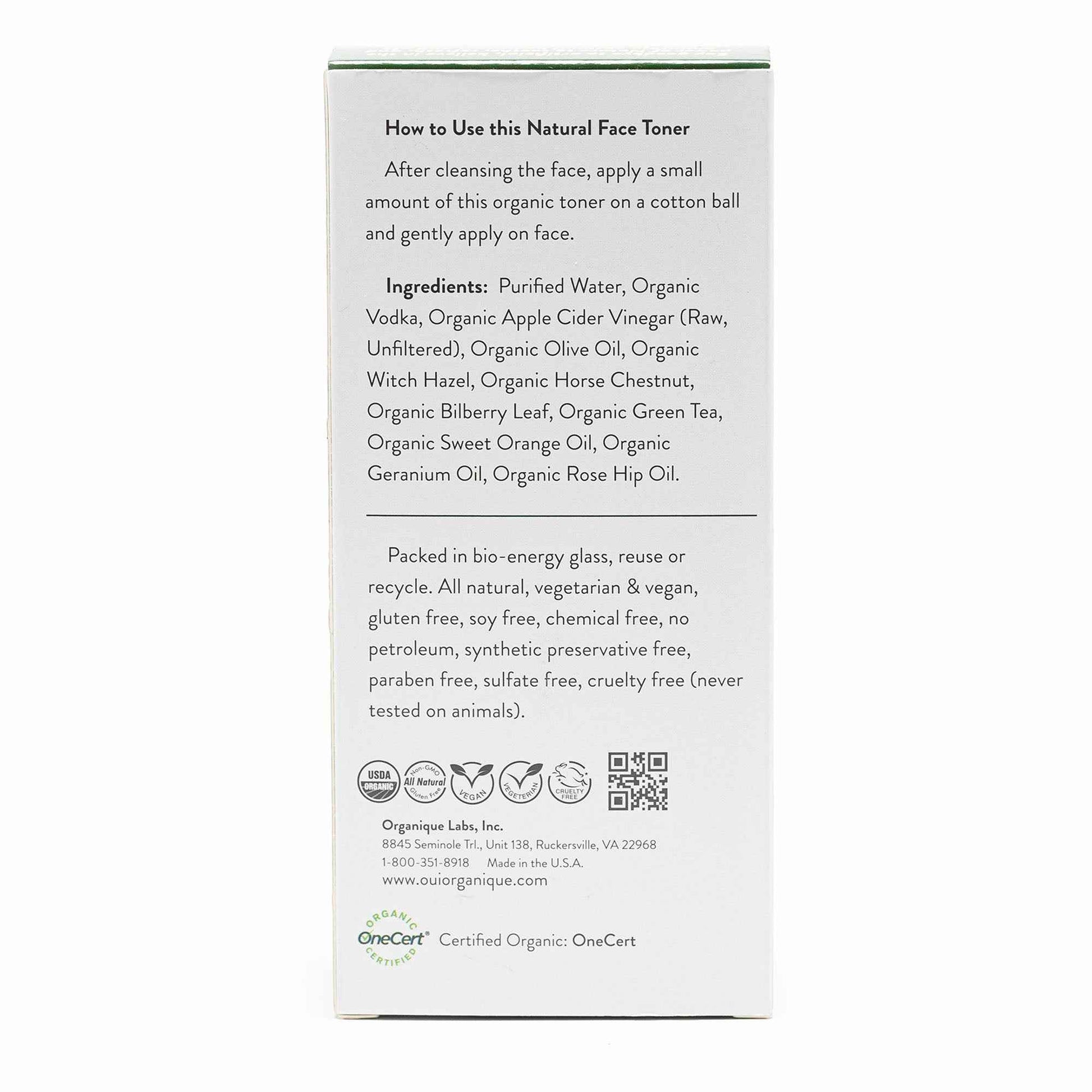 Certified Organic pH Balancing Facial Toner for Normal to Oily /sensitive Skin/Acne Skin Barrier builder